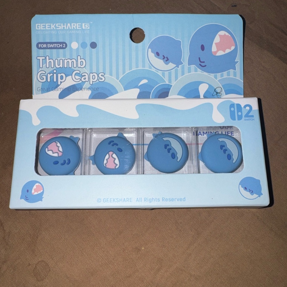 Blue Shark Thumb Grip Caps for Switch2